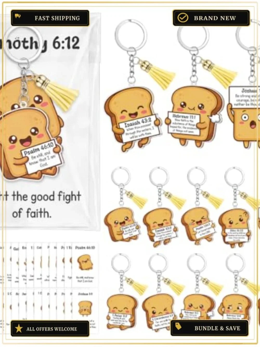 30 Set Emotional Support Keychains Bible Verse Cards Christian Gift